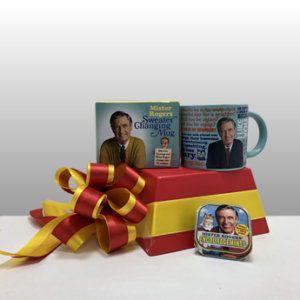 Mr. Rogers ia Pittsburgh icon. He was a one of a kind individual that brought reason and goodness to the world. We honor him this year with the unique add-on gift which is the so popular sweater changing mug! You add liquid to the mug and Mr. Rogers sweater changes to a jacket. It is the coolest mug in Pittsburgh.
